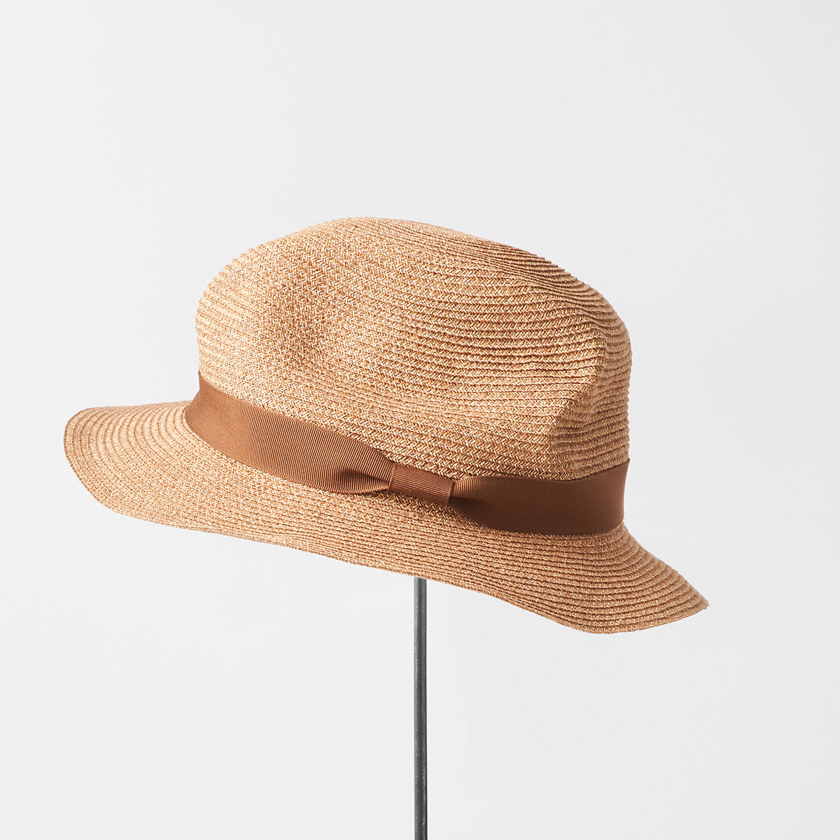 BOXED HAT - paper abaca / 5.5cm brim for men / bronze gold base