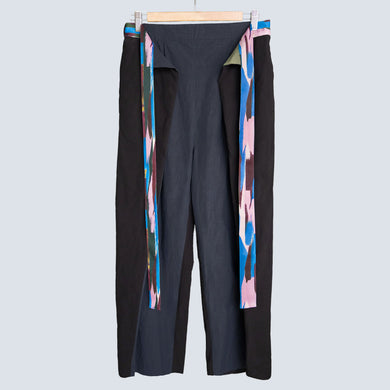 2Way Knot Cotton Pants - Navy