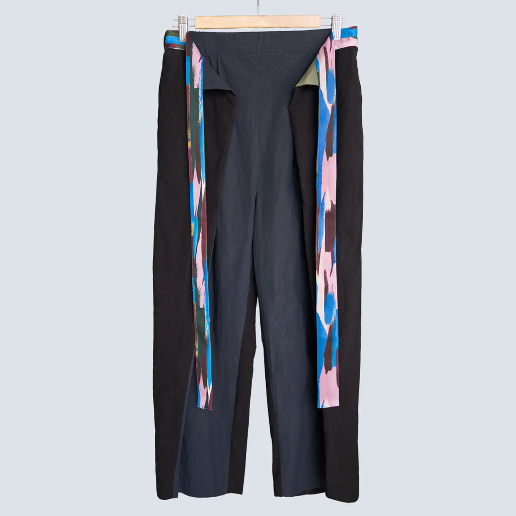 2Way Knot Cotton Pants - Navy