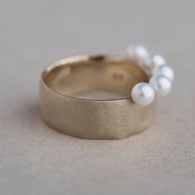 Snug Ring with 5 pearls - Wide - C-191 / Ryui