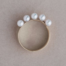 Snug Ring with 5 pearls - Wide - C-191 / Ryui