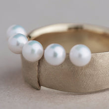 Snug Ring with 5 pearls - Wide - C-191 / Ryui