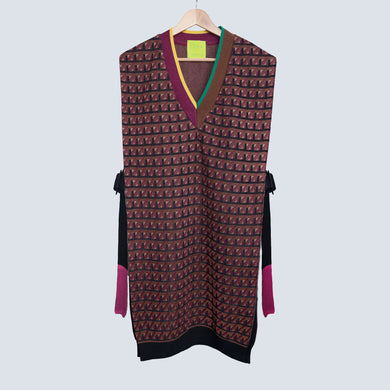 Cross Stripe Long Vest