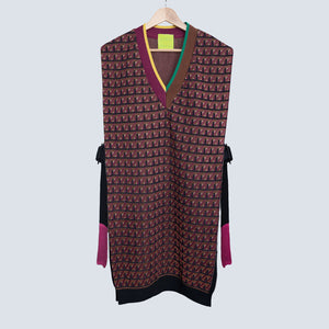 Cross Stripe Long Vest