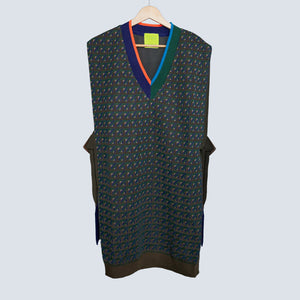 Cross Stripe Long Vest