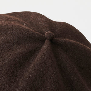 Beret top gather rib undyed wool