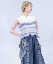 Knit Bustier "FRILLY BORDER" / Off White
