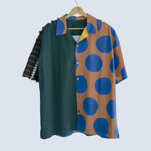 Short Sleeve Open Collar Shirt "HALF TRIBAL"