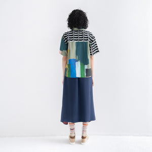 Short Sleeve Open Collar Shirt "HALF TRIBAL"