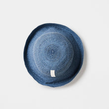 Paper linen braid denim hat wide