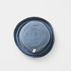 Braid hat / Paper linen braid denim hat short / M