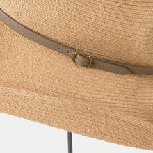 BOXED HAT paper abaca long brim leather belt / M