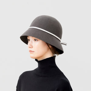 folding felt hat Charcoal X Light Grey