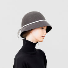 folding felt hat Charcoal X Light Grey