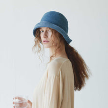 Paper linen braid denim hat short
