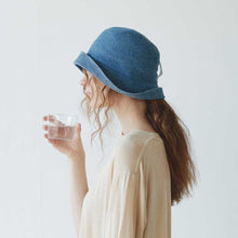 Paper linen braid denim hat short