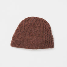 Slant cutting knit cap aran2 lamb