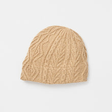 Slant cutting knit cap aran3 lamb