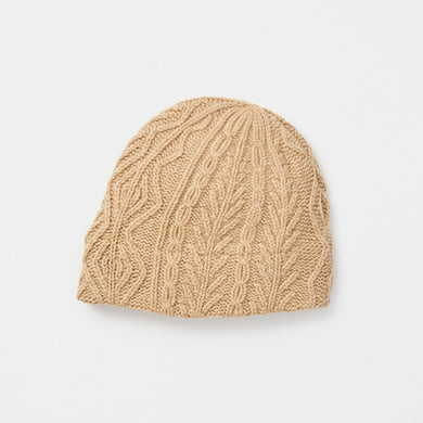 Slant cutting knit cap aran3 lamb