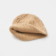 Slant cutting knit cap aran3 lamb