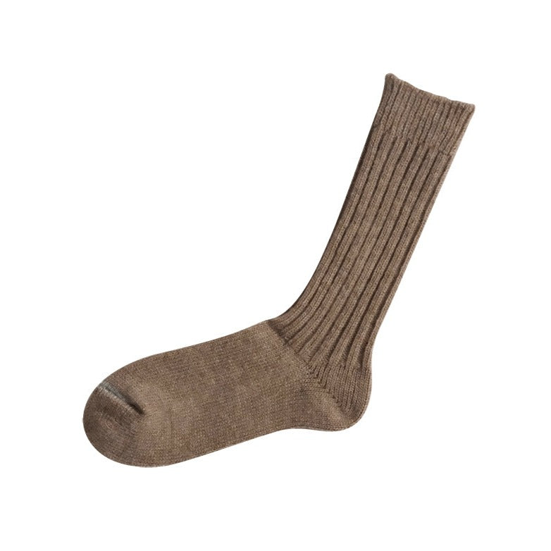 WOOL RIBBED SOCKS / L