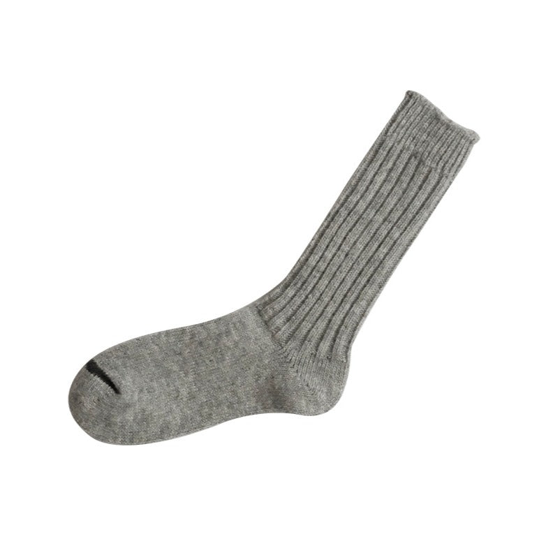 WOOL RIBBED SOCKS / L