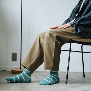 MOHAIR WOOL BORDER SOCKS M