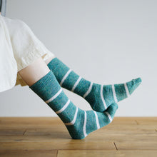 MOHAIR WOOL BORDER SOCKS M