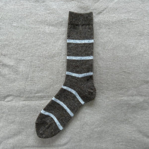 MOHAIR WOOL BORDER SOCKS S