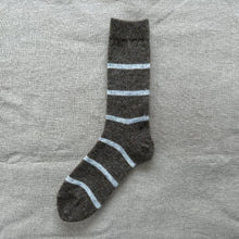 MOHAIR WOOL BORDER SOCKS M