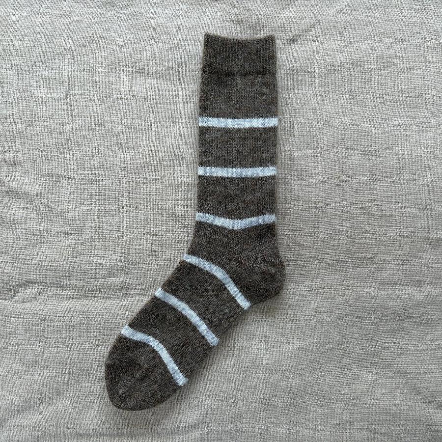 NISHIGUCHI MOHAIR WOOL BORDER SOCKS M