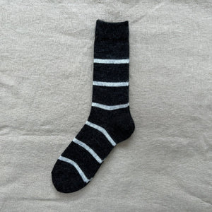 MOHAIR WOOL BORDER SOCKS S