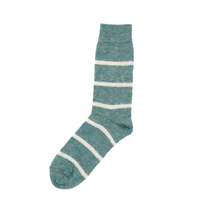 MOHAIR WOOL BORDER SOCKS M