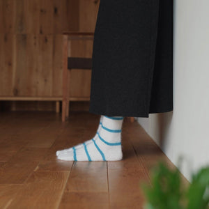 NISHIGUCHI MOHAIR WOOL BORDER SOCKS S