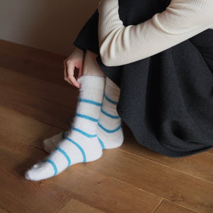 NISHIGUCHI MOHAIR WOOL BORDER SOCKS S