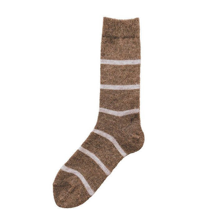 MOHAIR WOOL BORDER SOCKS M