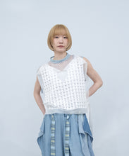 Vest "SHEER CRACK" / White