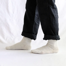 LINEN RIBBED SOCKS / M