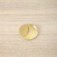 Brass Candle Stand / Circle Hammered Plate