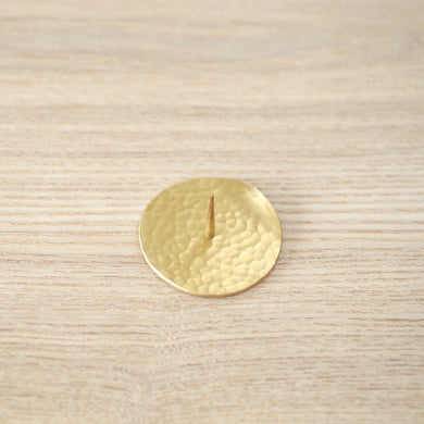 Brass Candle Stand / Circle Hammered Plate