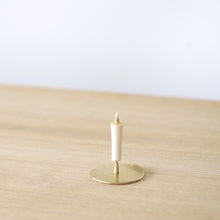 Brass Candle Stand / Circle Hammered Plate
