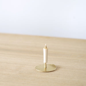 Brass Candle Stand / Circle Hammered Plate