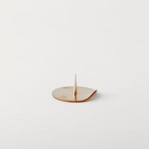 Brass Candle Stand / Circle Hammered Plate