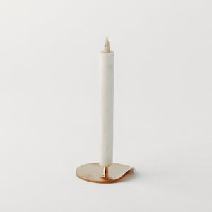 Brass Candle Stand / Circle Hammered Plate