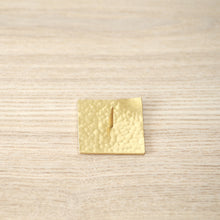 Brass Candle Stand / Square Hammered Plate