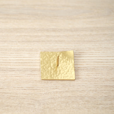 Brass Candle Stand / Square Hammered Plate