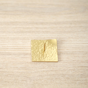 Brass Candle Stand / Square Hammered Plate