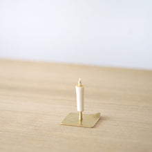 Brass Candle Stand / Square Hammered Plate