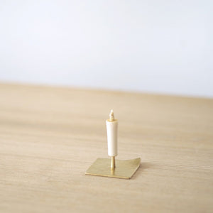 Brass Candle Stand / Square Hammered Plate