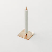 Brass Candle Stand / Square Hammered Plate